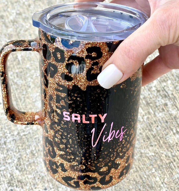 SALTY VIBES Leopard Tumbler Tutorial!