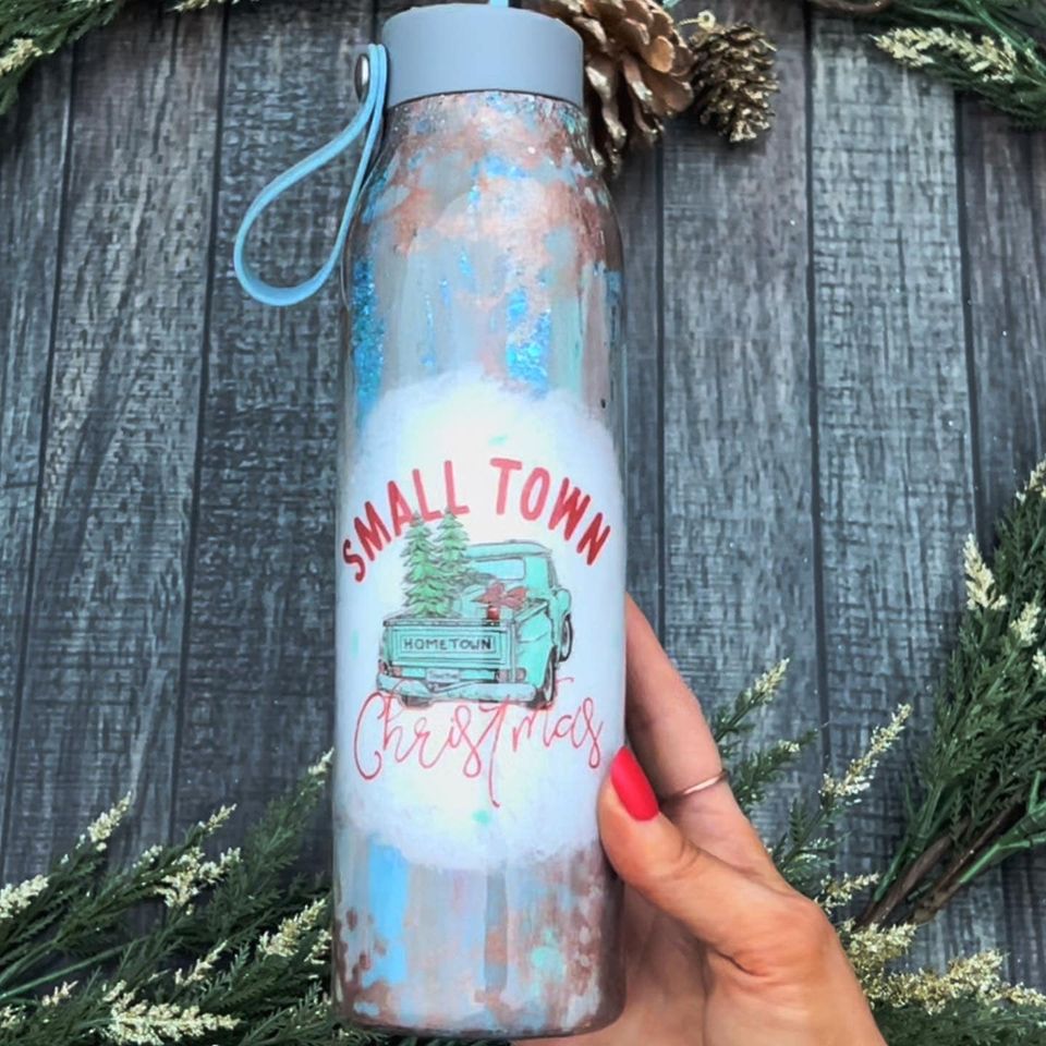 DISTRESSED PEEK-A-BOO WATERSLIDE TUMBLER TUTORIAL! Day 5 of 12 Days of Christmas!