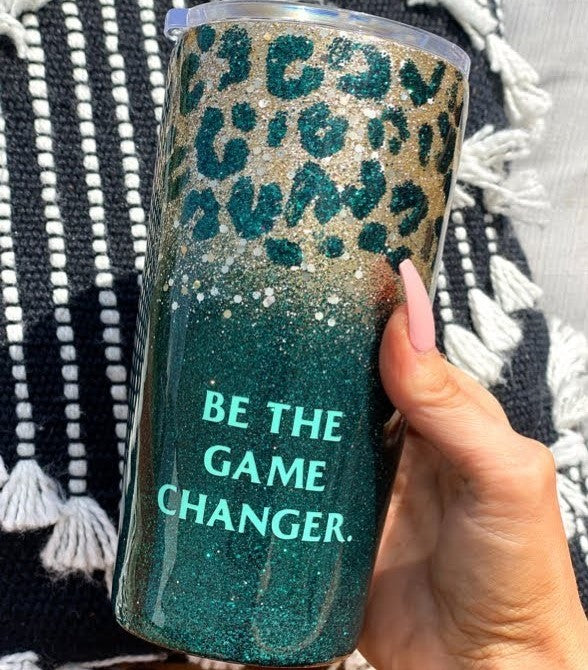 TWO-TONED LEOPARD GLITTER TUMBLER TUTORIAL!