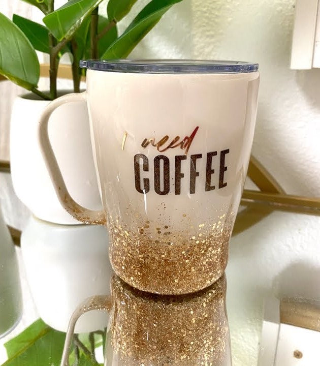 COFFEE AND GLITTER EPOXY MUG TUMBLER TUTORIAL!