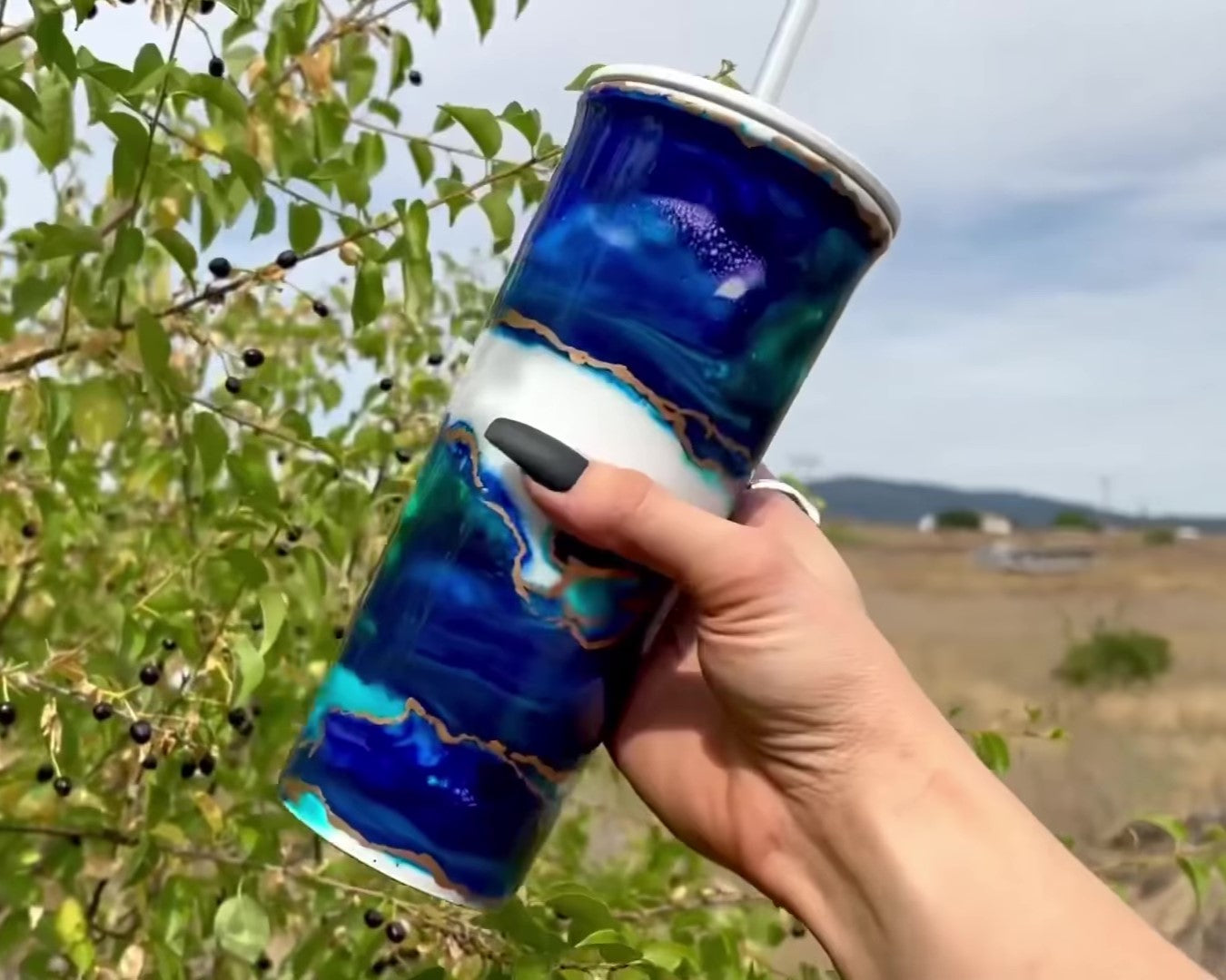 ALCOHOL INK GEODE TUMBLER TUTORIAL! 