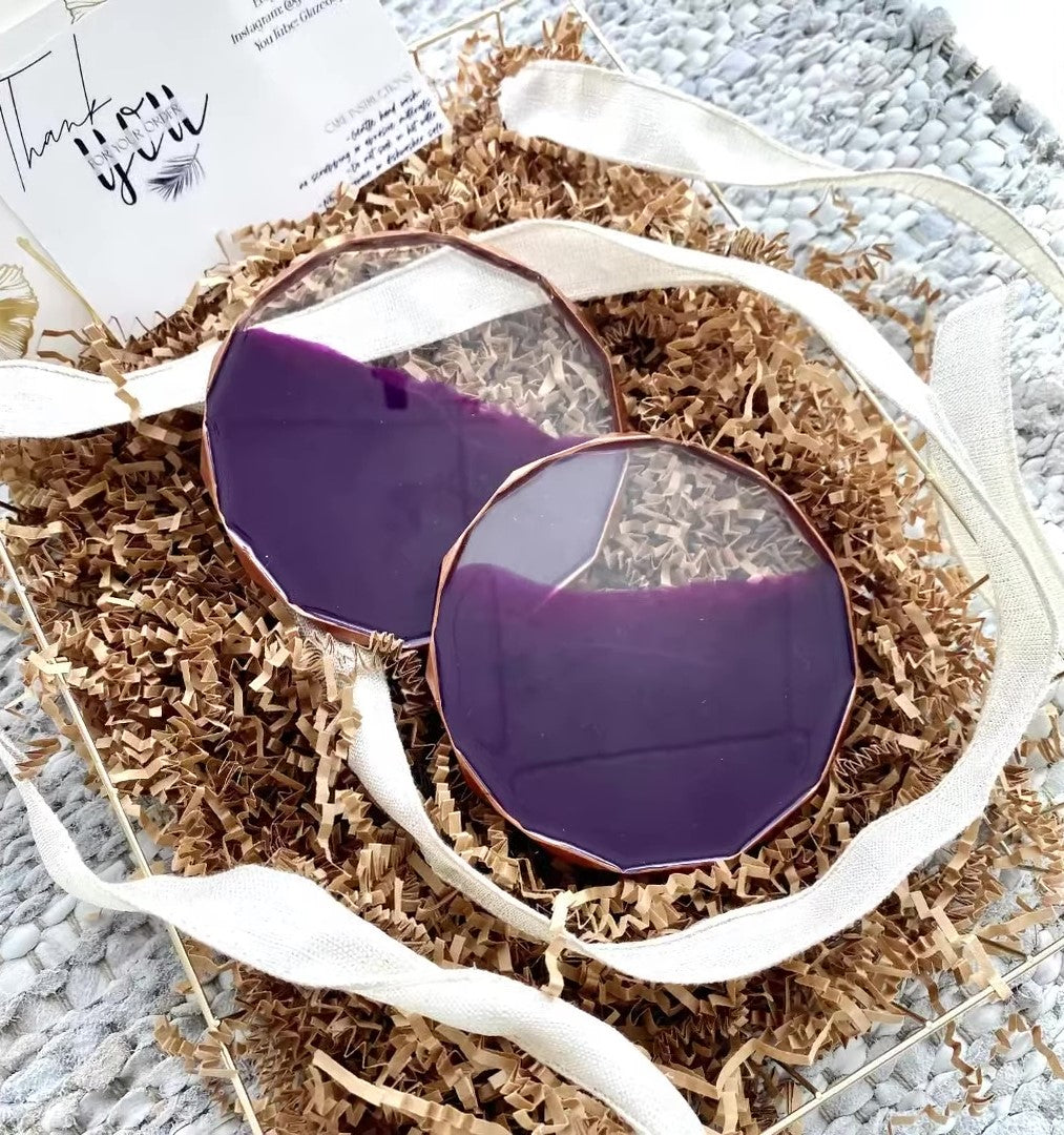 Plum and Copper EPOXY COASTER TUTORIAL!