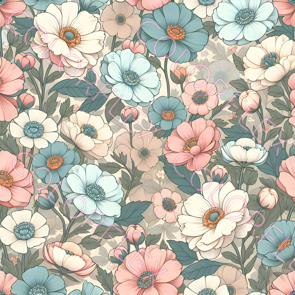 wv-1204 Pastel Flowers