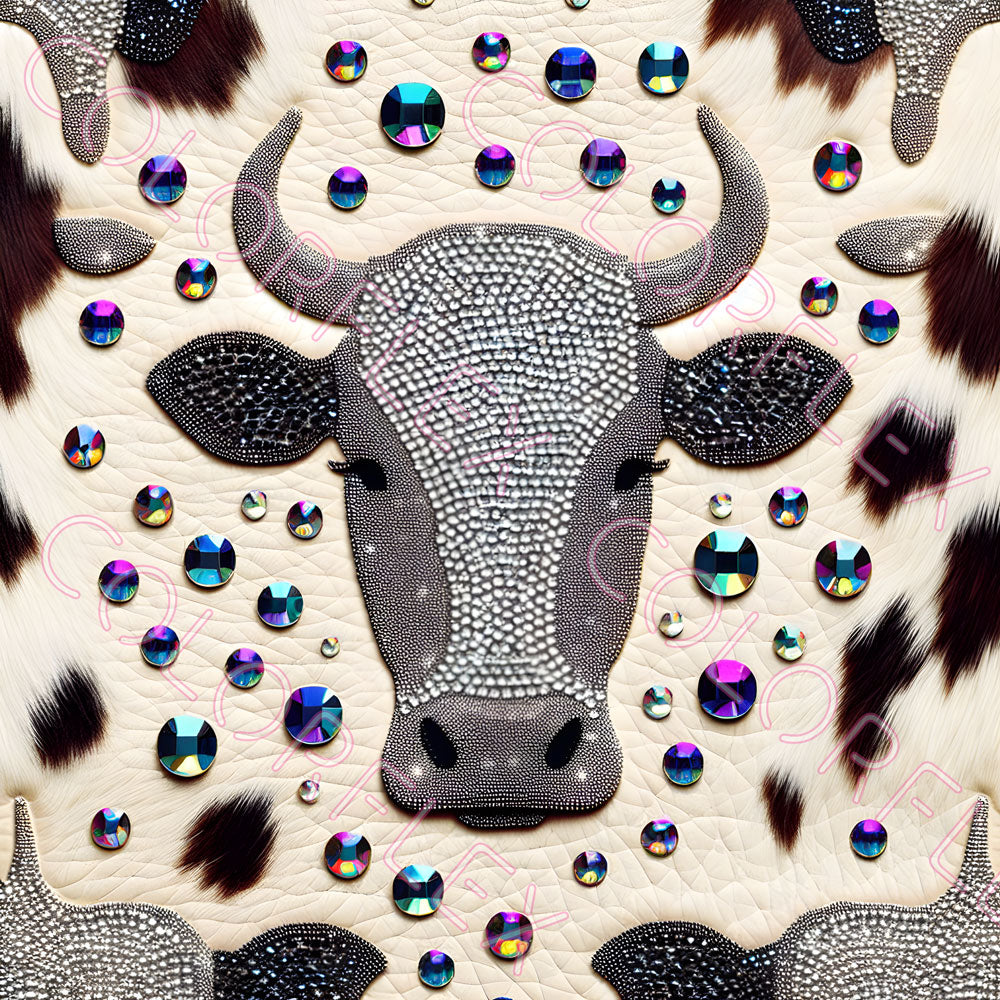 wv-1227 Rhinestone Cow