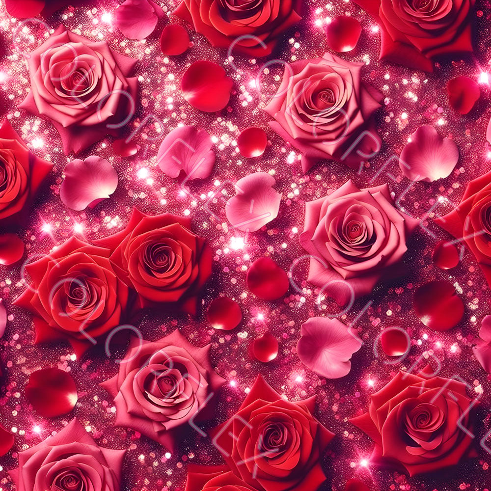 wv-1249 Valentines Roses and Glitter