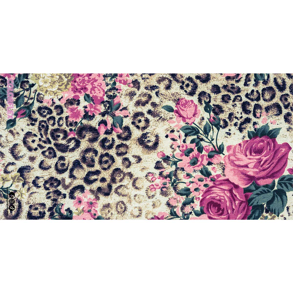 Floral Leopard Backdrop Mat