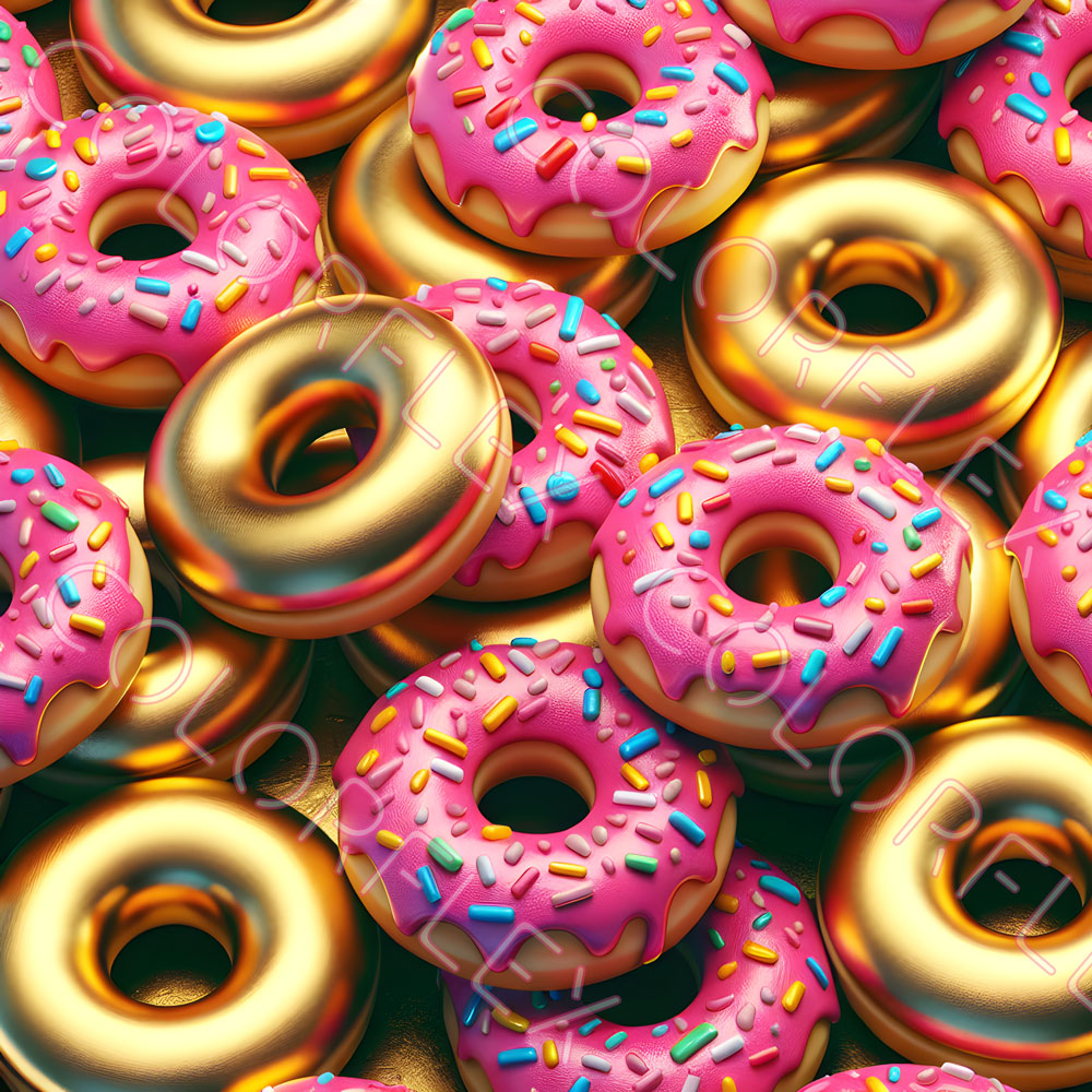 wv-1078 Gold and Pink Donuts