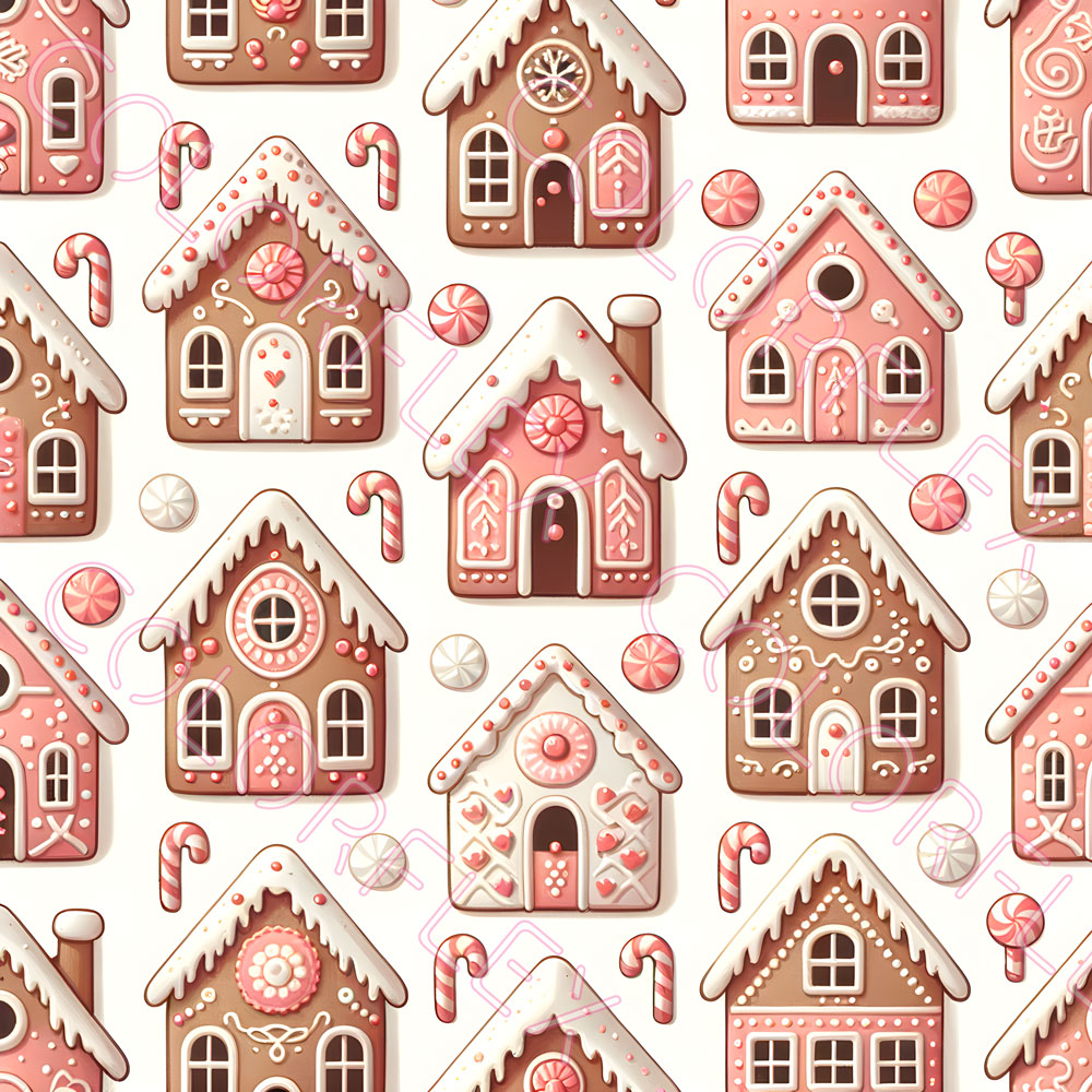 wv-1063 Pink and White Gingerbread Houses 2