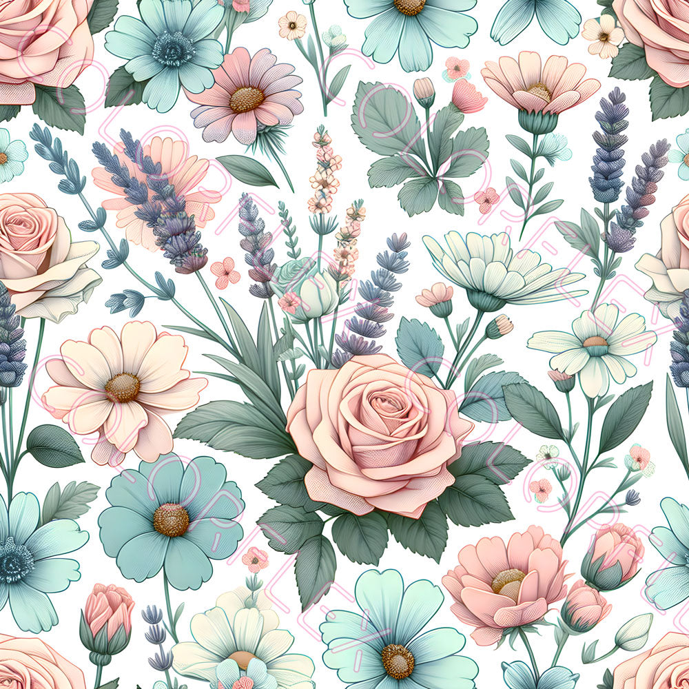 wv-1050 Pastel Flowers