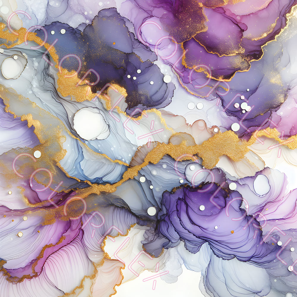 wv-1032 Purple Alcohol Ink Art