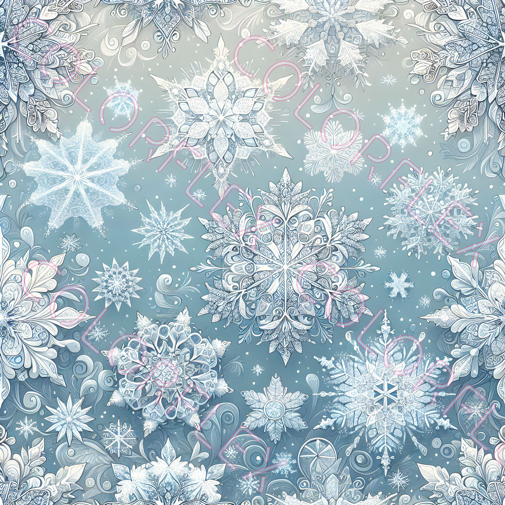 wv-1021 Snowflakes on Blue