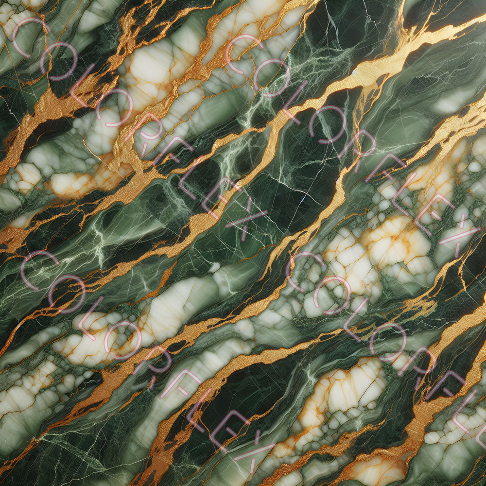 wv-1077 Green and Gold Marble