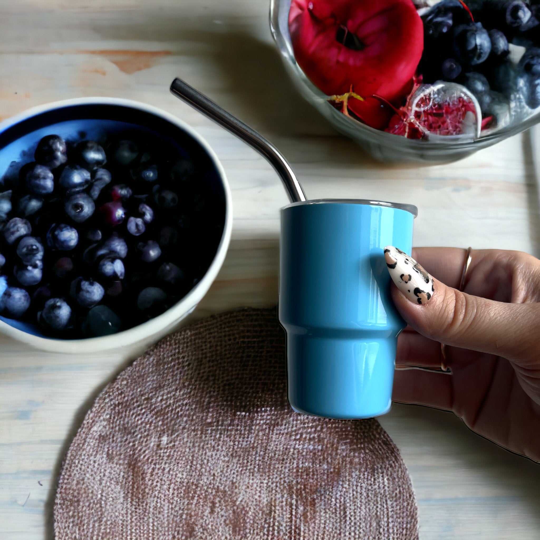 Mini Tumblers with Lid and Straw!