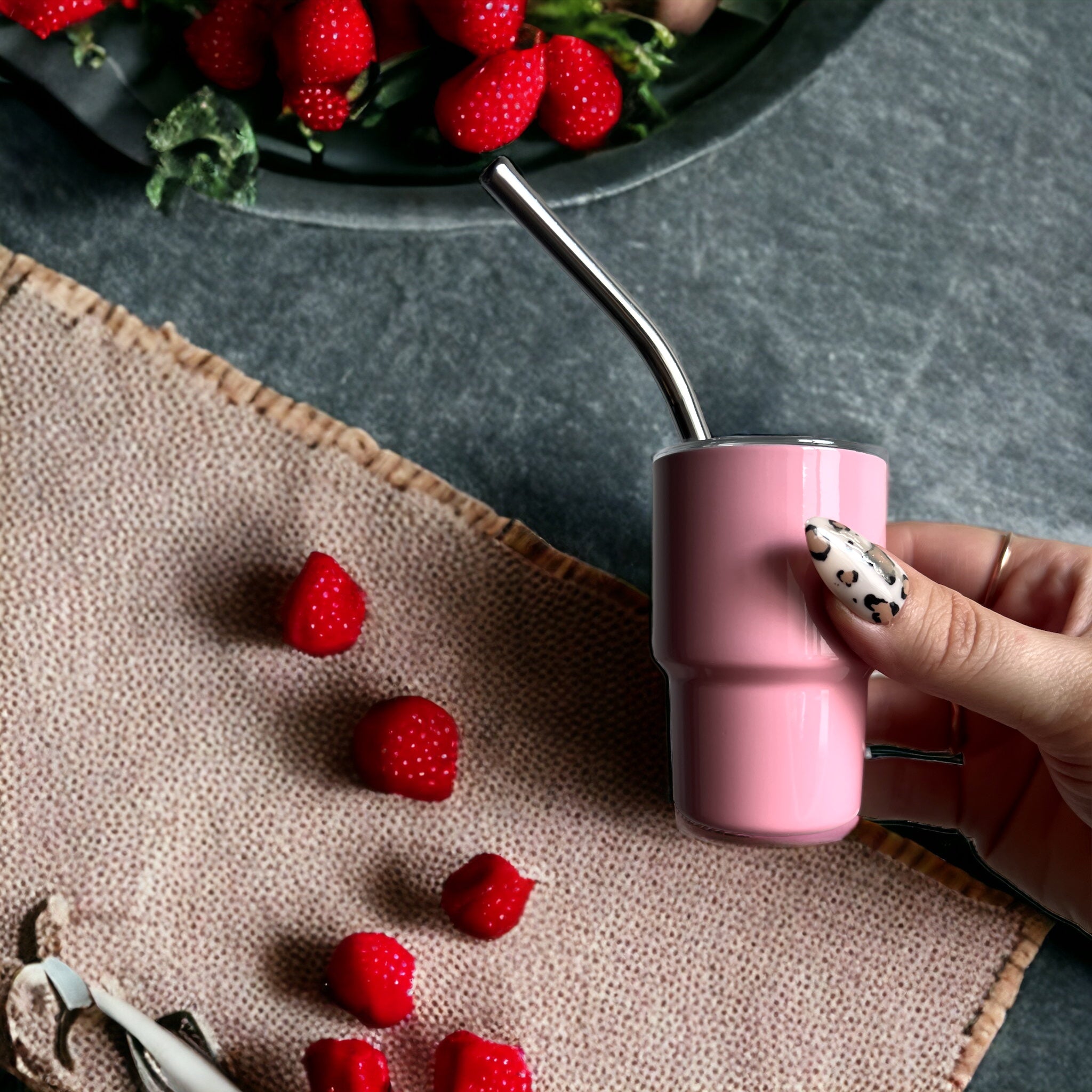 Mini Tumblers with Lid and Straw!