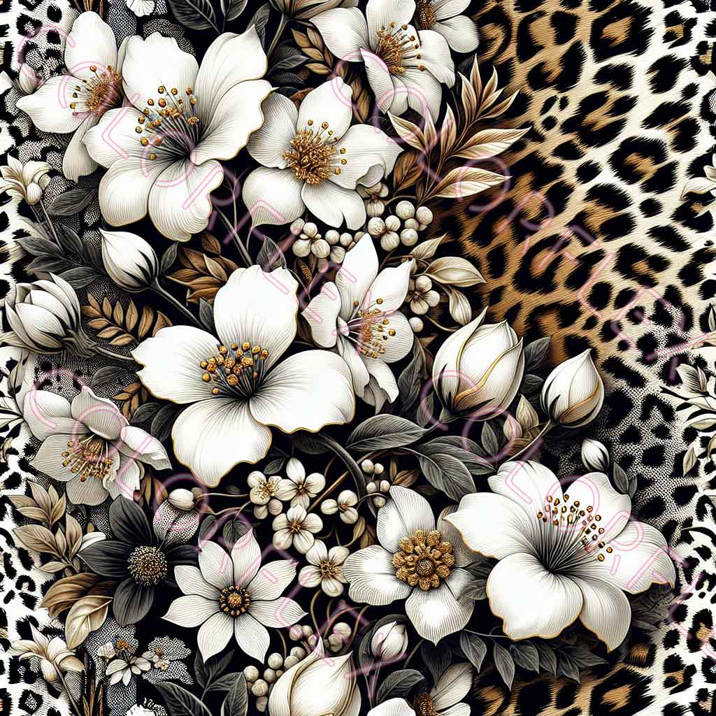 wv-1734 Leopard Print and Flowers