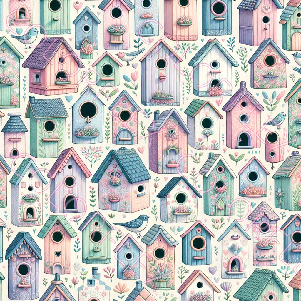 wv-1758 Pastel Birdhouses